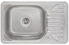 Кухонна мийка з нержавіючої сталі Lidz 6642 0.8 мм Satin (LIDZ664208SAT)