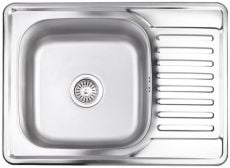 Кухонна мийка з нержавіючої сталі Lidz 6950 0.8 мм Satin (LIDZ6950SAT8)