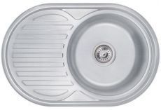 Кухонная мойка из нержавеющей стали Lidz 7750 0.8 мм Decor (LIDZ7750DEC)