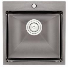 Кухонна мийка з нержавіючої сталі Qtap D5050BL Black (QTD5050BLPVD10)