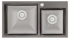 Кухонна мийка з нержавіючої сталі Qtap S7843BL Black (QTS7843BRPVD10)
