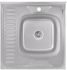 Кухонная мойка из нержавеющей стали Lidz 6060-R Decor 0,8 мм (LIDZ6060RDEC08)