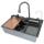 Кухонна мийка з вбудованим змішувачем Mixxus MH7546-SET-06 DECOR NANO-BLACK (MX9576)