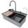 Кухонна мийка з вбудованим змішувачем Mixxus MH7546-SET-07 DECOR NANO-BLACK (MX9578)