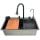 Кухонна мийка з вбудованим змішувачем Zerix ZH7546-SET-06 DECOR NANO-BLACK (ZX5681)