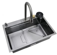 Кухонна мийка з вбудованим змішувачем Mixxus PREMIUM MH7246-SET-01 NANO-BLACK (MX1696)