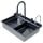 Кухонна мийка з вбудованим змішувачем Zerix ZH7546-SET-04 DECOR NANO-BLACK (ZM5578)