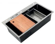 Кухонна мийка з нержавіючої сталі Mixxus Premium MH7545-SET-05 NANO-SILVER (MX9634)
