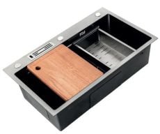Кухонна мийка з нержавіючої сталі Mixxus Premium MH7545-SET-05 MICRO DECOR NANO-SILVER (MX9635)