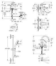 Комплект змішувачів для ванної кімнати і кухні Grohe QuickFix Start Edge (UA202501SK) — фото 18