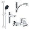 Комплект змішувачів для ванної кімнати і кухні Grohe QuickFix Start ColdStart (UA202301KE)