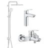 Набор смесителей для ванны с душевой системой Grohe Eurosmart Tempesta Cube 250 (UA123246R1)