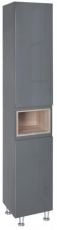 Пенал підлоговий Qtap Robin 200х35 см графіт-білий дуб (QT1376PN1652RGWO)