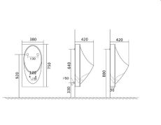 Писсуар подвесной Mixxus Premium Bevel-1005 с краном для писсуара (MP6664) — фото 9
