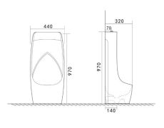 Писсуар напольный Mixxus Premium Bevel-0902 с краном для писсуара (MP6666) — фото 7