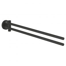 Подвійний рушникотримач 40 см Grohe QuickFix Start Black чорний матовий (411832430)