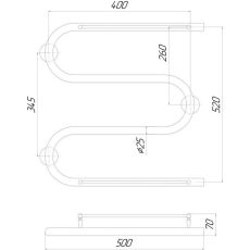 Сушарка для рушників електрична Qtap Snake shelf (CRM) 500x500 RE (QTSNAKE500500SHRE) — фото 3