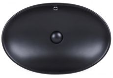 Раковина з донним клапаном Qtap Dove 63 см чорна матова (QT063077MBMB) — фото 3