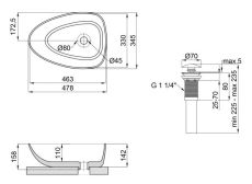 Раковина з донним клапаном Qtap Leo 47 см чорна матова (QT1111A053MB) — фото 6