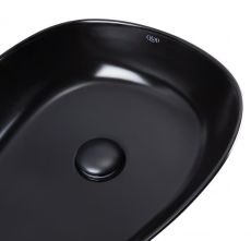 Раковина з донним клапаном Qtap Leo 47 см чорна матова (QT1111A053MB) — фото 4