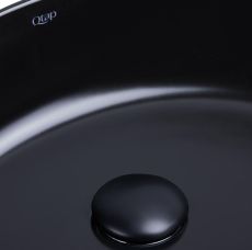 Раковина з донним клапаном Qtap Leo 45 см чорна матова (QT1111A052MB) — фото 4