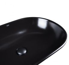 Раковина з донним клапаном Qtap Leo 60 см чорна матова (QT1111A028MB) — фото 4