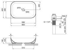 Раковина з донним клапаном Qtap Robin 60 см чорна матова (QT132143PMBMB) — фото 5