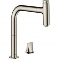 Смеситель для кухни с выдвижным изливом Hansgrohe Metris Select M71 sBox нержавеющая сталь (73804800)