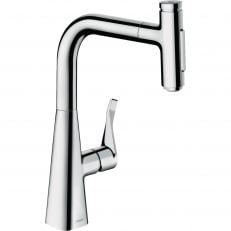 Смеситель для кухни с выдвижным изливом Hansgrohe Metris Select M71 (73822000)