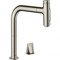 Смеситель для кухни с выдвижным изливом Hansgrohe Metris Select M71 sBox сталь (73818800)