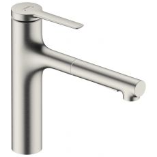 Смеситель для кухни с выдвижным душем Hansgrohe ZESIS M33 160 нержавеющая сталь (74801800)