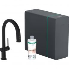 Смеситель для кухни с фильтром Hansgrohe Aqittura M91 SodaSystem 210 чёрный матовый (76836670)