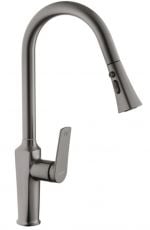 Смеситель для кухни с выдвижным изливом Kroner KRP Makon - GRP030-T графит (CV033865)