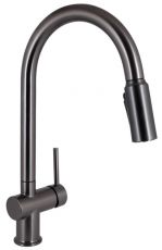 Змішувач для кухні з підключенням до фільтру Qtap Rozcesti Gunmetal Black PVD (QTROZ366GMB45939)