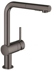 Змішувач для кухні з висувним виливом Grohe Minta графіт темний (30274A00)