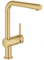 Змішувач для кухні з висувним виливом Grohe Minta холодний світанок матовий (30274GN0)