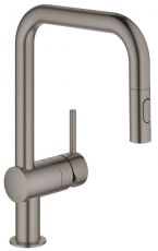 Змішувач для кухні з висувним виливом Grohe Minta графіт темний матовий (32322AL2)