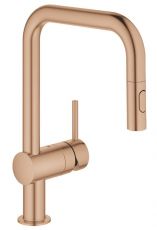 Змішувач для кухні з висувним виливом Grohe Minta теплий захід сонця матовий (32322DL2)
