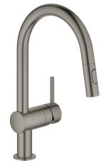 Змішувач для кухні з висувним виливом Grohe Minta графіт темний матовий (32321AL2)