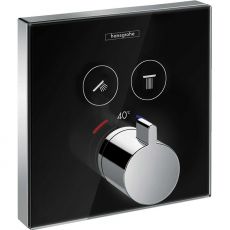 Термостат прихованого монтажу Hansgrohe ShowerSelect Glass чорний (15738600)