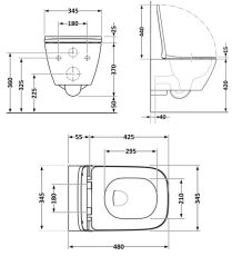 Унитаз подвесной Qtap Tern Rimless Ultra Quiet с сиденьем Soft-close (QT17332303ASW) — фото 7