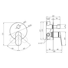 Смеситель для душа скрытого монтажа Kroner Element 211337-3801 черный матовый (CV035971) — фото 7
